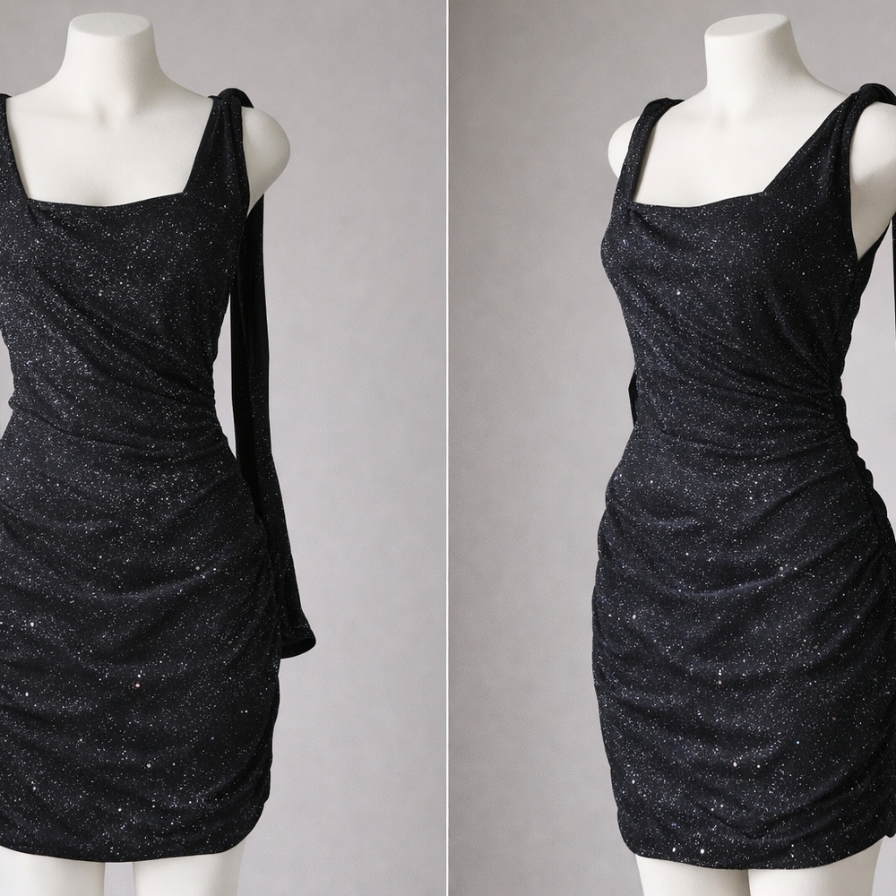Elegant Black Glitter Dress